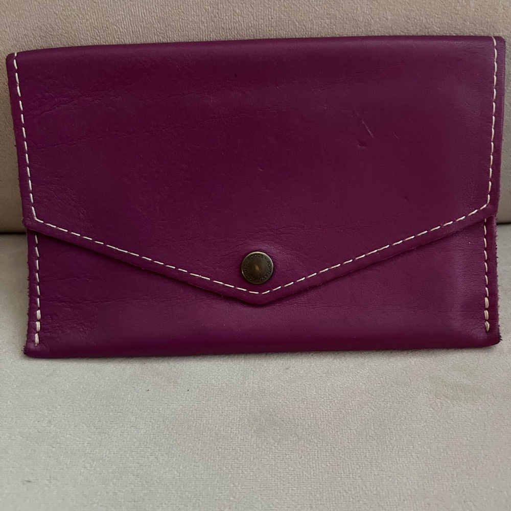 Purple Portland Leather Women's envelope shaped pouch